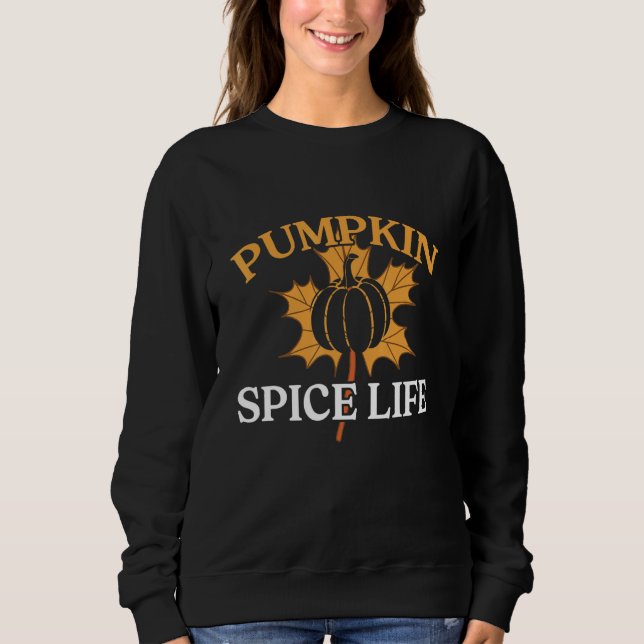 Retro Pumpkin Spice Life Fall Autumn Family Thanks T Shirt (Framsida)