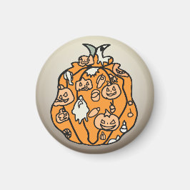 Retro Pumpkin Spooks och Halloween Treats! Magnet