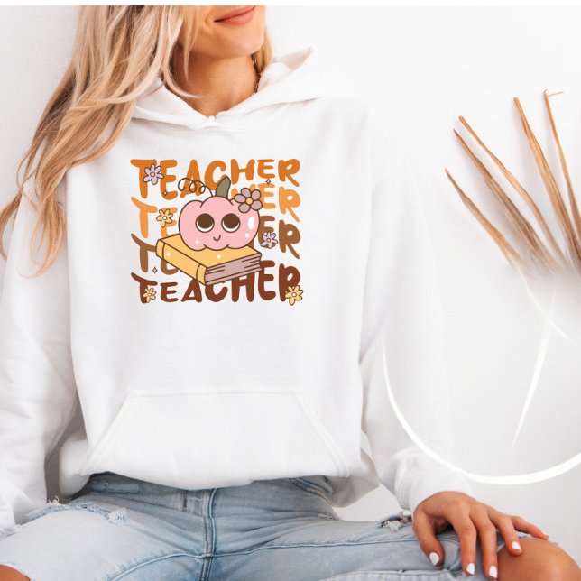 Retro Pumpkin Teacher | Cute Fall Teacher Gift T Shirt (Skapare uppladdad)
