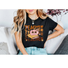 Retro Pumpkin Teacher Fall | Cute Autumn Classroom T Shirt