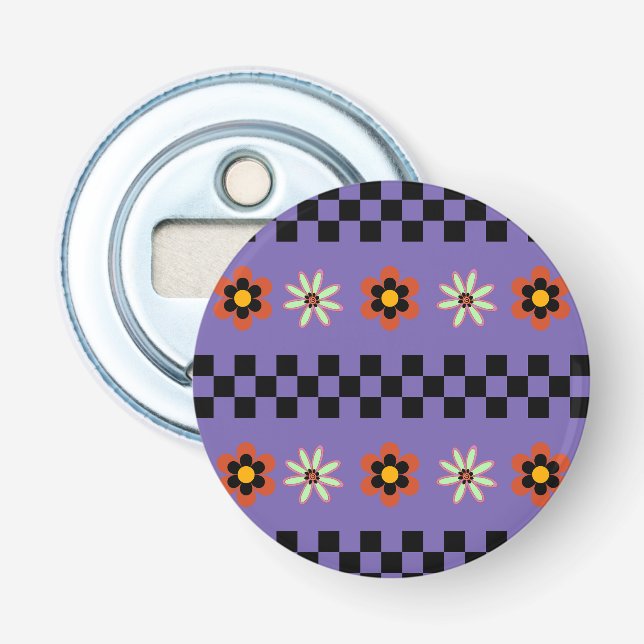 Retro Punk Blommor Flasköppnare (Framsidan)