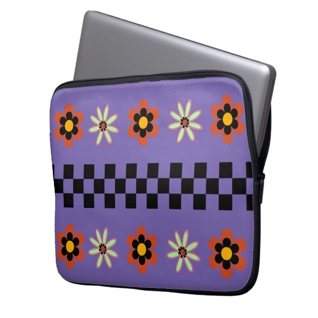Retro Punk Blommor Laptop Fodral (Framsidan Vänster)