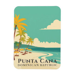 Retro Punta Cana Souvenir Dominikanska republiken Magnet