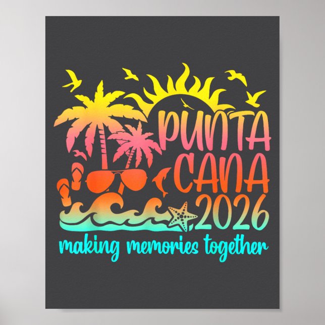 Retro Punta Vacation Cana Making Memories Together Poster (Framsidan)