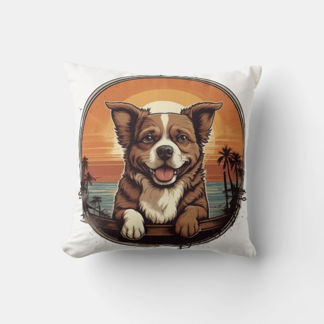 Retro Puppy Kudde (Framsida)