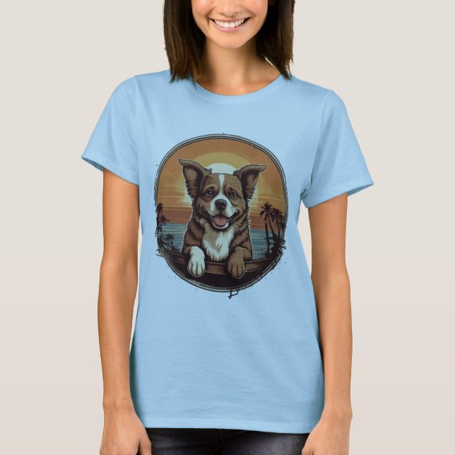 Retro Puppy T Shirt (Framsida)