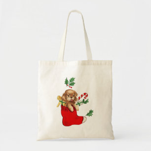 Retro Puppy till jul Tygkasse