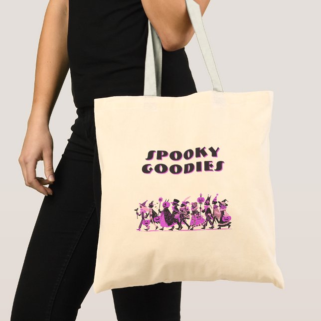 Retro Purple Spooky Goodies Halloween Tygkasse (Skapare uppladdad)