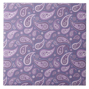 Retro purpurfärgat Paisley mönster Kakelplatta