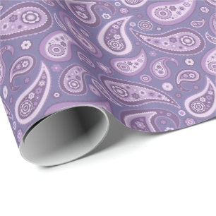 Retro purpurfärgat Paisley mönster Presentpapper