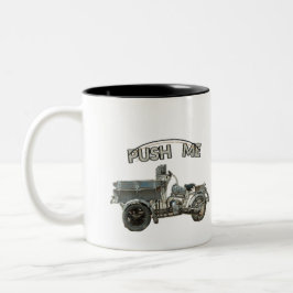 Retro Push Me Fordon Tvåtons Mugg