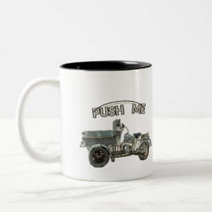 Retro Push Me Fordon Tvåtons Mugg