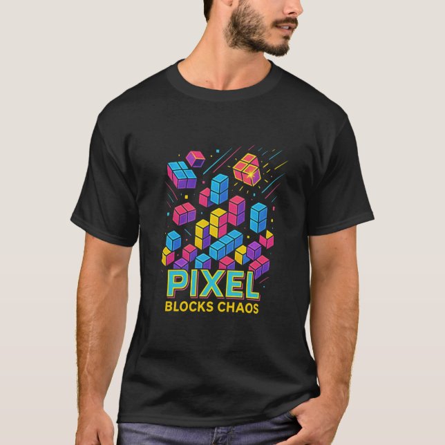 Retro puzzle-abstrakt t shirt (Framsida)