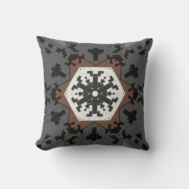 Retro Puzzle sömlös mönster Pillow Kudde (Framsida)