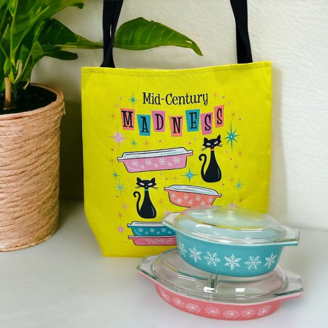 Retro Pyrex Black Kattunge MCM Tote Bag Tygkasse (Skapare uppladdad)