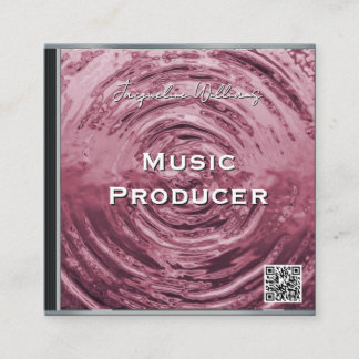 Retro QR Code Pink Music CD Case Fyrkantigt Visitkort