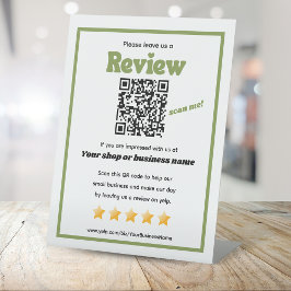 Retro QR-kod "lämna oss en recension" YELP-grönt
