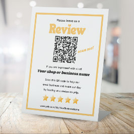 Retro QR-kod "lämna oss en recension" YELP-gult