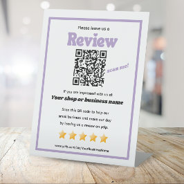 Retro QR-kod "lämna oss en recension" YELP-lila