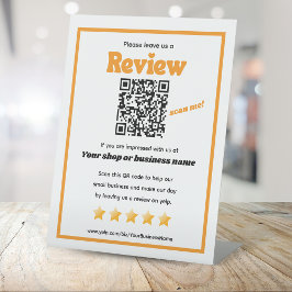 Retro QR-kod "lämna oss en recension" YELP-orange