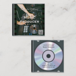 Retro QR-kod Musik CD-fodral Fyrkantigt Visitkort