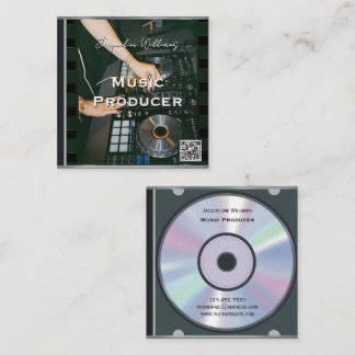 Retro QR-kod Musik CD-fodral Fyrkantigt Visitkort