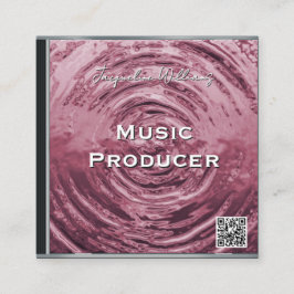 Retro QR-kod Rosa Musik CD-fodral Fyrkantigt Visitkort