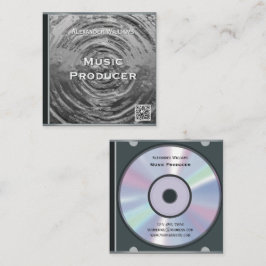 Retro QR-kod Silver Musik CD-fodral Fyrkantigt Visitkort