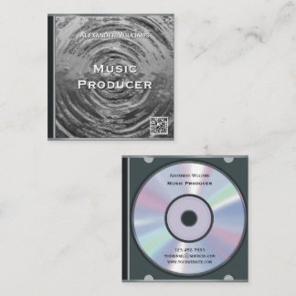 Retro QR-kod Silver Musik CD-fodral Fyrkantigt Visitkort