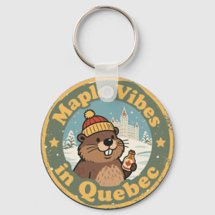Retro Quebec lönnsirap Nyckelring