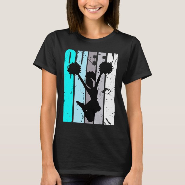 Retro Queen Cheerlead Champion Birthday Grandau T Shirt (Framsida)