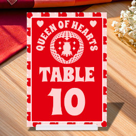 Retro Queen of Hearts Möhippa Bord Card Bordsnummer