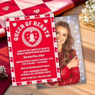Retro Queen of Hearts Photo Möhippa Inbjudningar