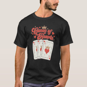 Retro Queen of Hearts Spelkort Valentines day T Shirt