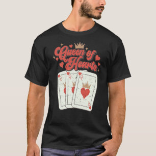 Retro Queen of Hearts Spelkort Valentines day T Shirt