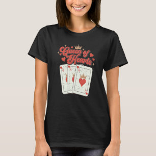 Retro Queen of Hearts Spelkort Valentines day T Shirt