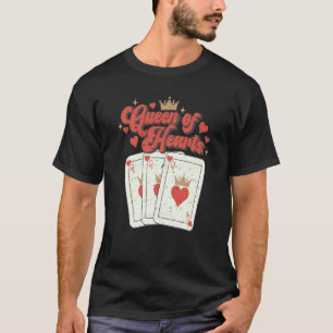 Retro Queen of Hearts Spelkort Valentines day T Shirt