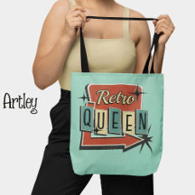 Retro Queen Teal Vintage 60s 70:s motelljetecken