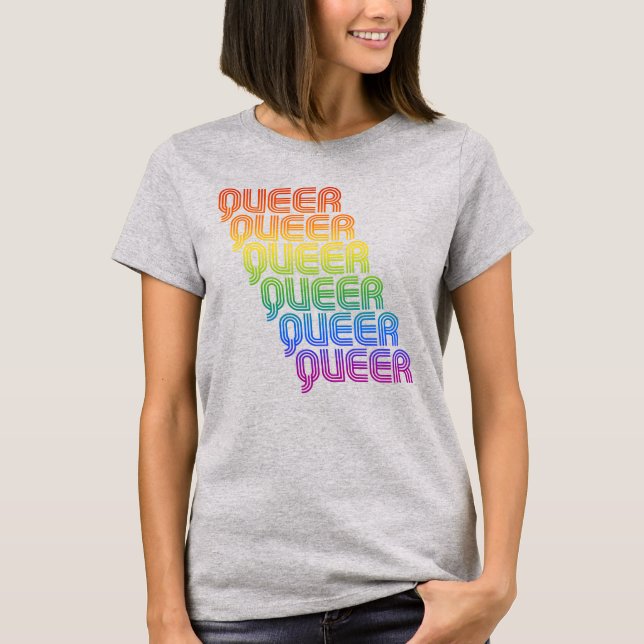 Retro Queer Mönster T Shirt (Framsida)