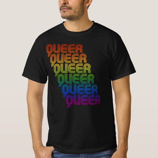 Retro Queer Mönster T Shirt (Framsida)