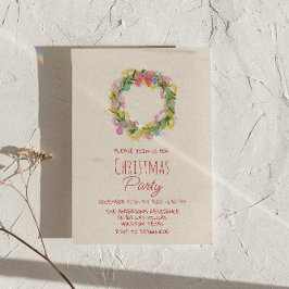 Retro Quirky Colorful jul Utandning Party Inbjudningar