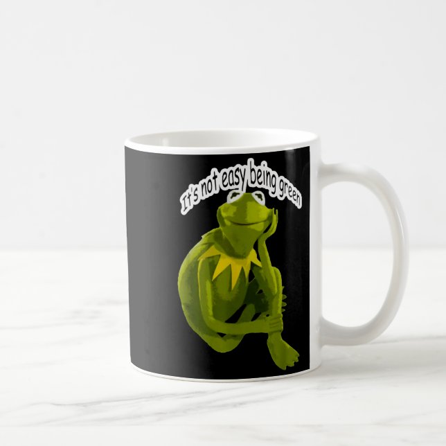 Retro Quote Its Not Easy Being Green Funny Frog An Kaffemugg (Höger)