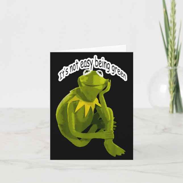Retro Quote Its Not Easy Being Green Funny Frog An Kort (Framsida)
