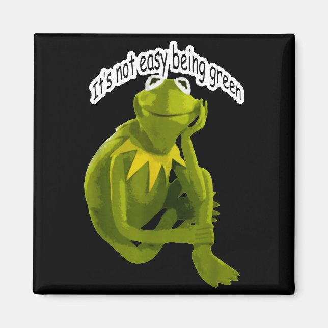 Retro Quote Its Not Easy Being Green Funny Frog An Magnet (Framsidan)