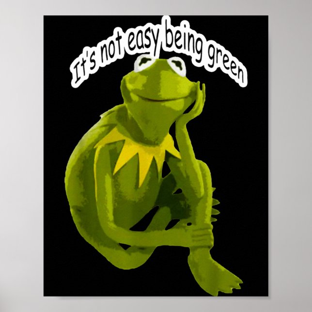 Retro Quote Its Not Easy Being Green Funny Frog An Poster (Framsidan)