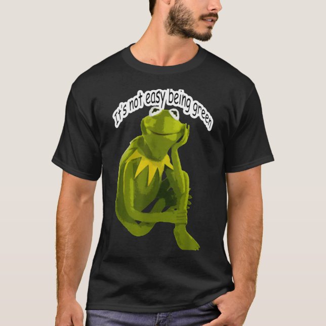 Retro Quote Its Not Easy Being Green Funny Frog An T Shirt (Framsida)