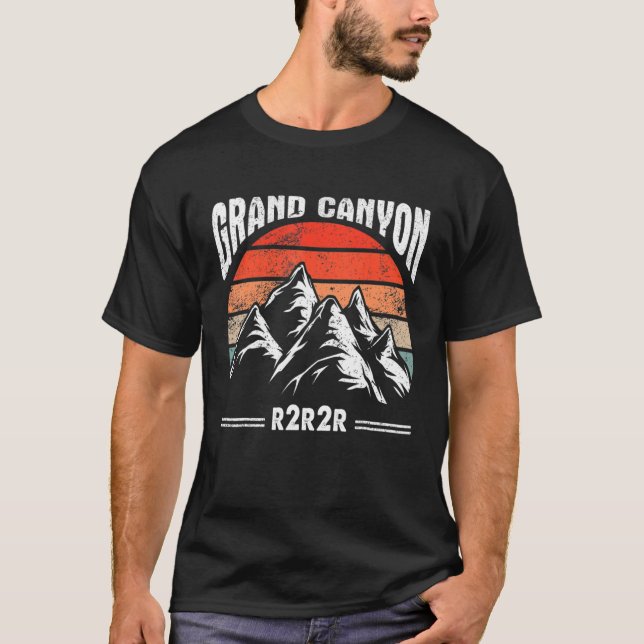Retro R2R Rim2Rim Grand Canyon nationalpark Vinta T Shirt (Framsida)