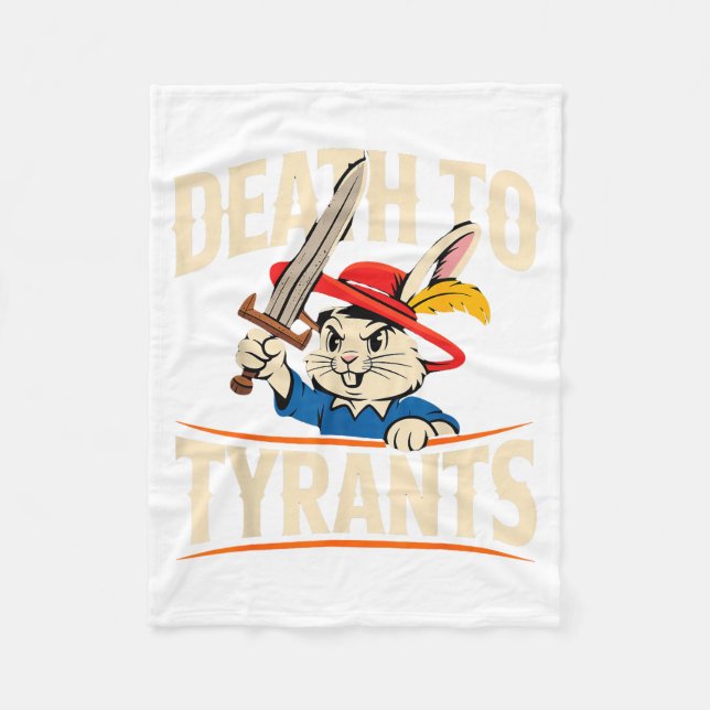 Retro Rabbit Meme Death To Tyrants Funny  Fleecefilt (Framsidan)
