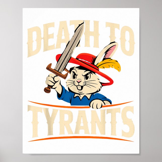 Retro Rabbit Meme Death To Tyrants Funny  Poster (Framsidan)