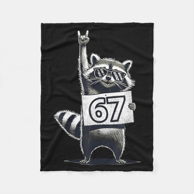 Retro Raccoon 67 Shirts Rock Music Men Kids Women  Fleecefilt (Framsidan)